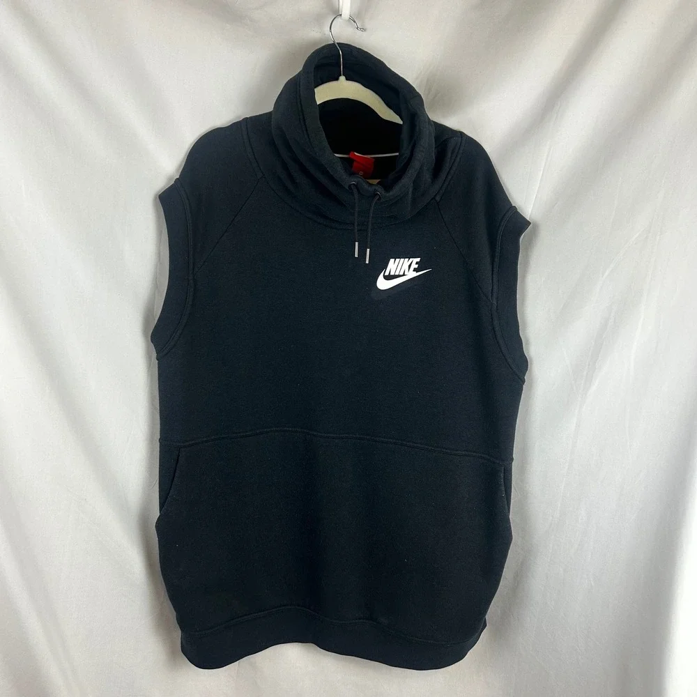 Nike Mens Sleeveless Funnel Neck Hoodie Black Futura Logo XL Pullover Vest